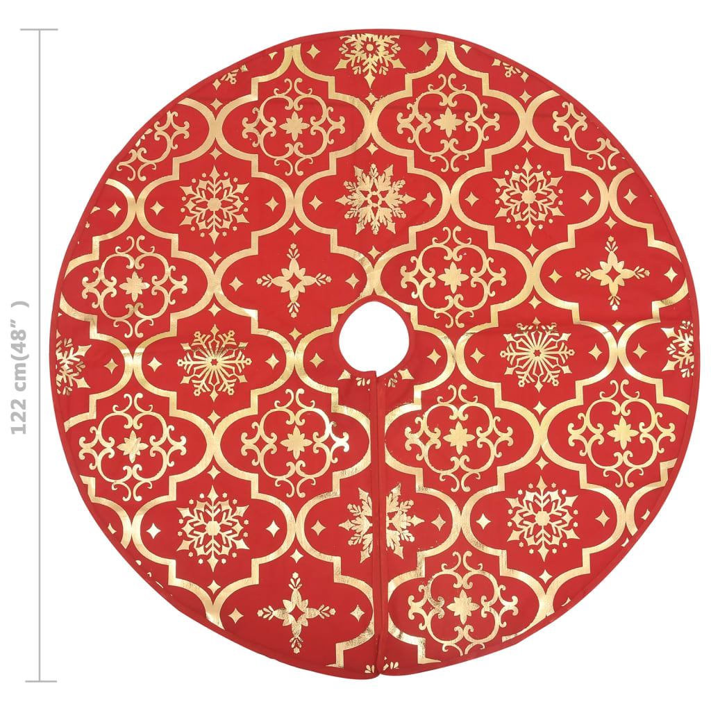 vidaXL Luxury Christmas Tree Skirt with Sock Red 122 cm Fabric