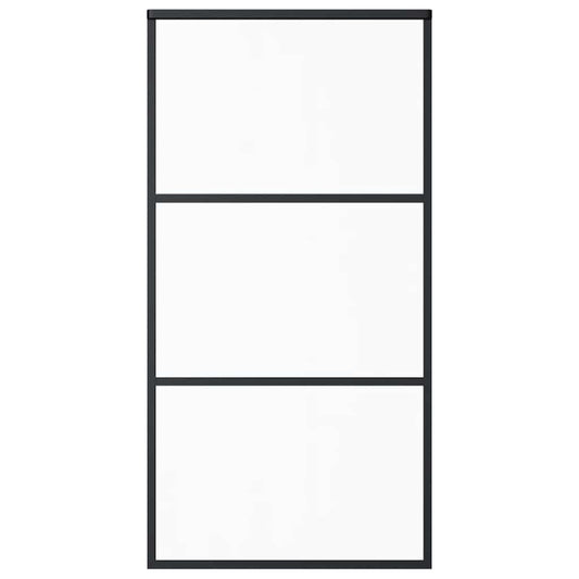 151010 vidaXL Sliding Door ESG Glass and Aluminium 102x205 cm Black