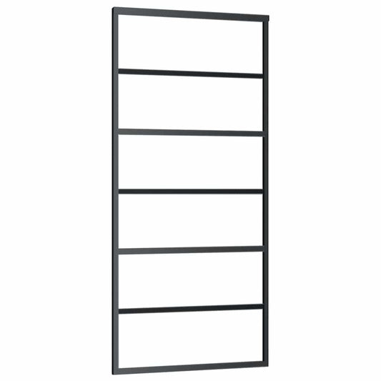 151015 vidaXL Sliding Door ESG Glass and Aluminium 90x205 cm Black