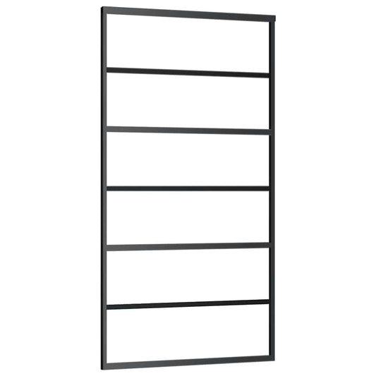151016 vidaXL Sliding Door ESG Glass and Aluminium 102x205 cm Black
