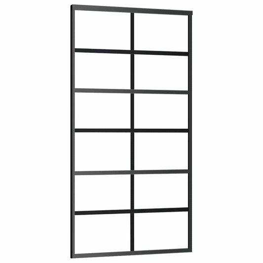 151019 vidaXL Sliding Door ESG Glass and Aluminium 102x205 cm Black
