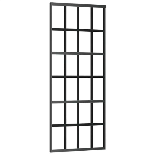 151020 vidaXL Sliding Door ESG Glass and Aluminium 76x205 cm Black