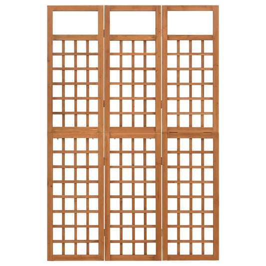 316478 vidaXL 3-Panel Room Divider/Trellis Solid Fir Wood 121x180,5 cm