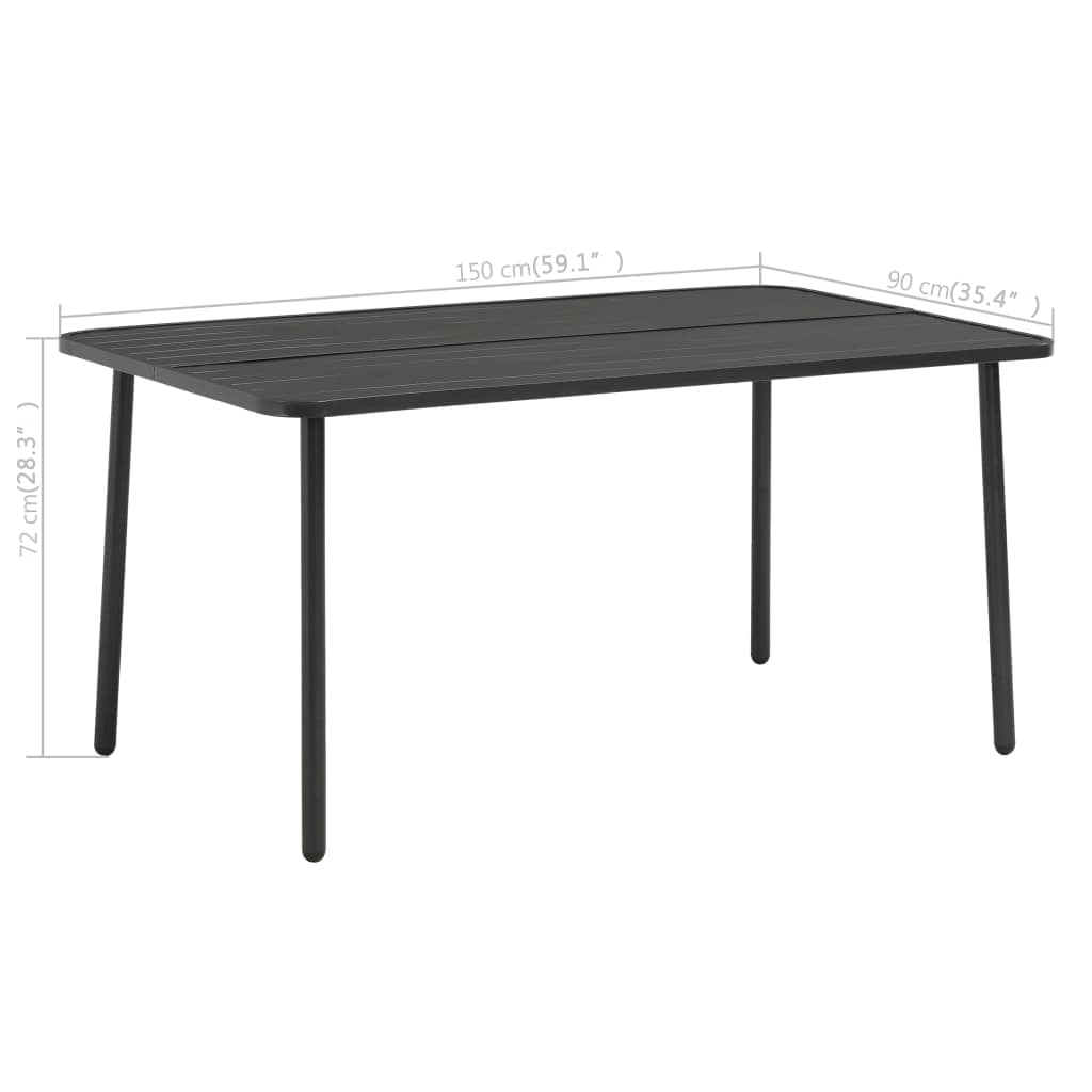 vidaXL 5 Piece Garden Dining Set Steel Dark Grey