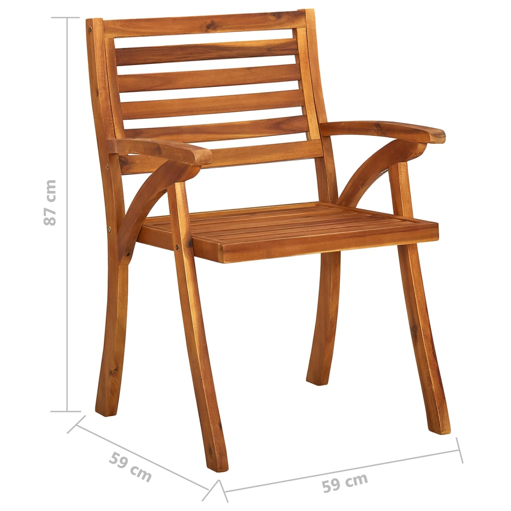 vidaXL Garden Chair | Set of 6 | Brown | Solid acacia wood | Standard | Durable