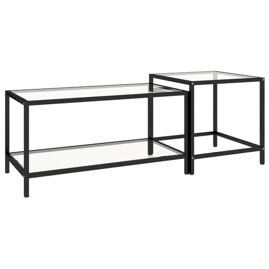 331613 vidaXL Tea Tables 2 pcs Tempered Glass Transparent