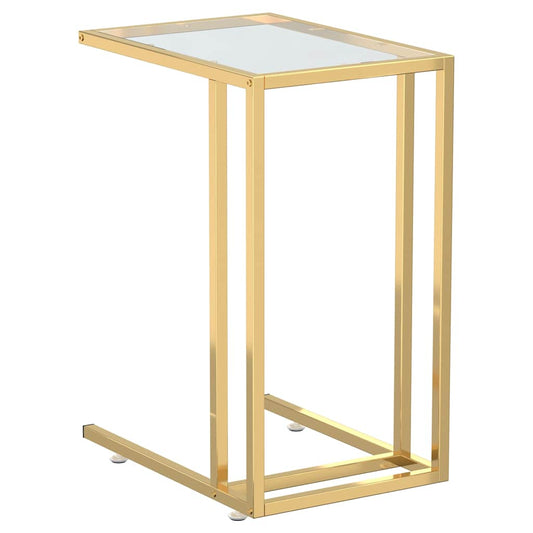 331645 vidaXL Computer Side Table Transparent 50x35x65 cm Tempered Glass
