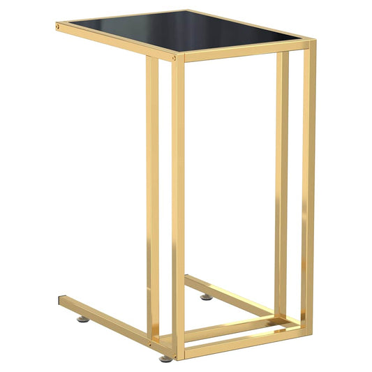 331646 vidaXL Computer Side Table Black 50x35x65 cm Tempered Glass