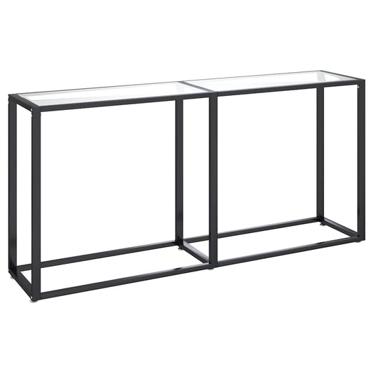 vidaXL Console Table Transparent 160x35x75,5cm Tempered Glass
