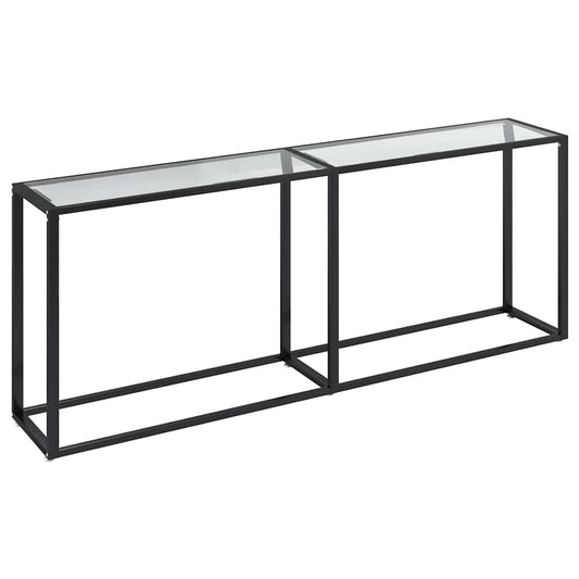 vidaXL Console Table Transparent 200x35x75,5cm Tempered Glass