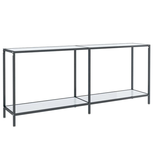 331704 vidaXL Console Table White 180x35x75,5 cm Tempered Glass
