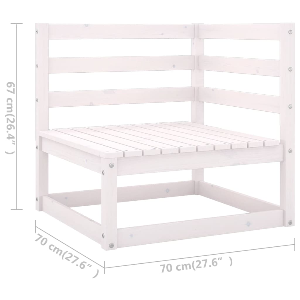 vidaXL 6 Piece Garden Lounge Set White Solid Wood Pine