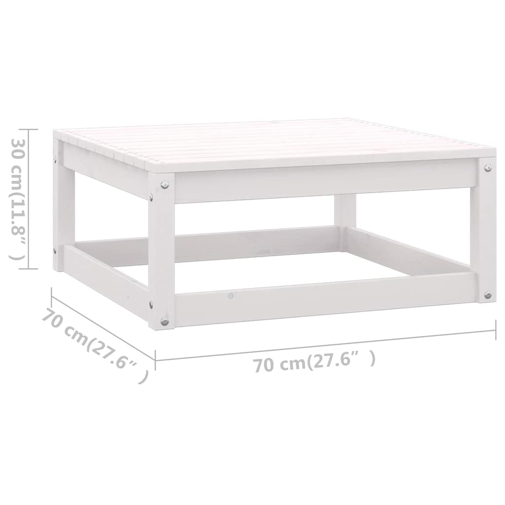 vidaXL 8 Piece Garden Lounge Set White Solid Wood Pine