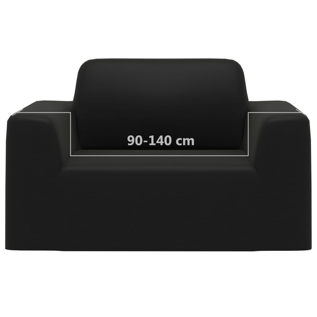 vidaXL Stretch Couch Slipcover Black Polyester Jersey