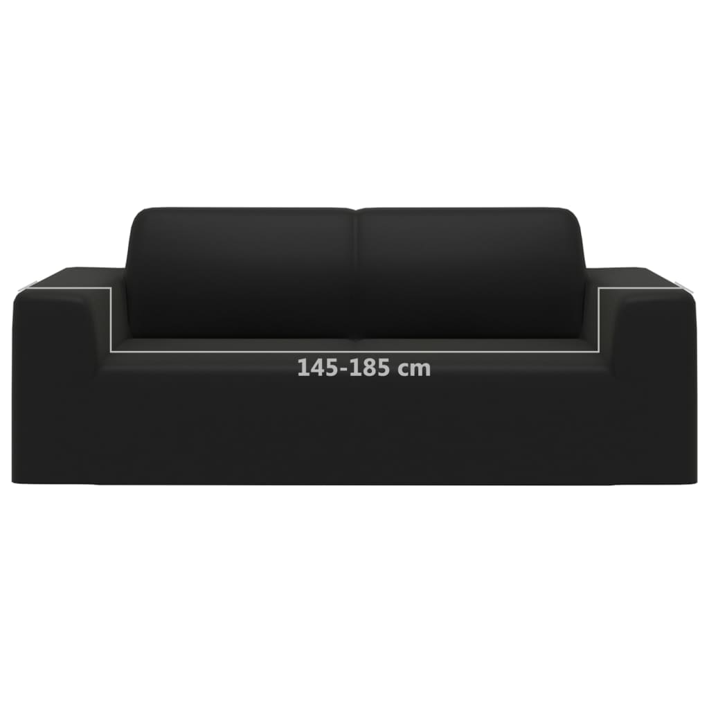 vidaXL 2-Seater Stretch Couch Slipcover Black Polyester Jersey