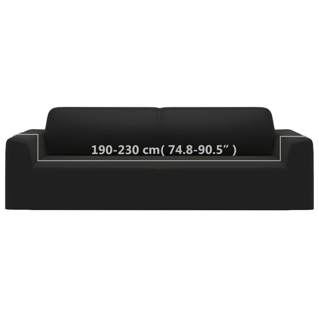 vidaXL 3-Seater Stretch Couch Slipcover Black Polyester Jersey