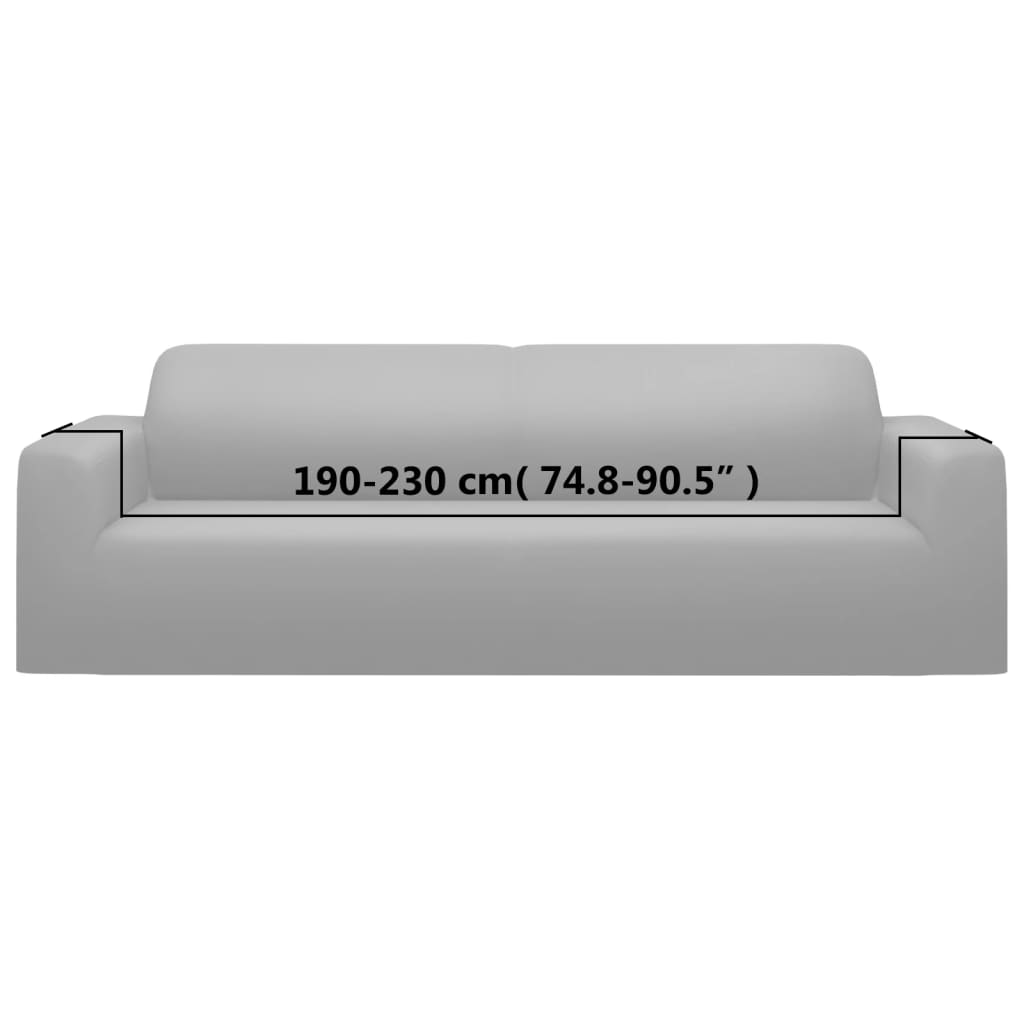 vidaXL 3-Seater Stretch Couch Slipcover Grey Polyester Jersey