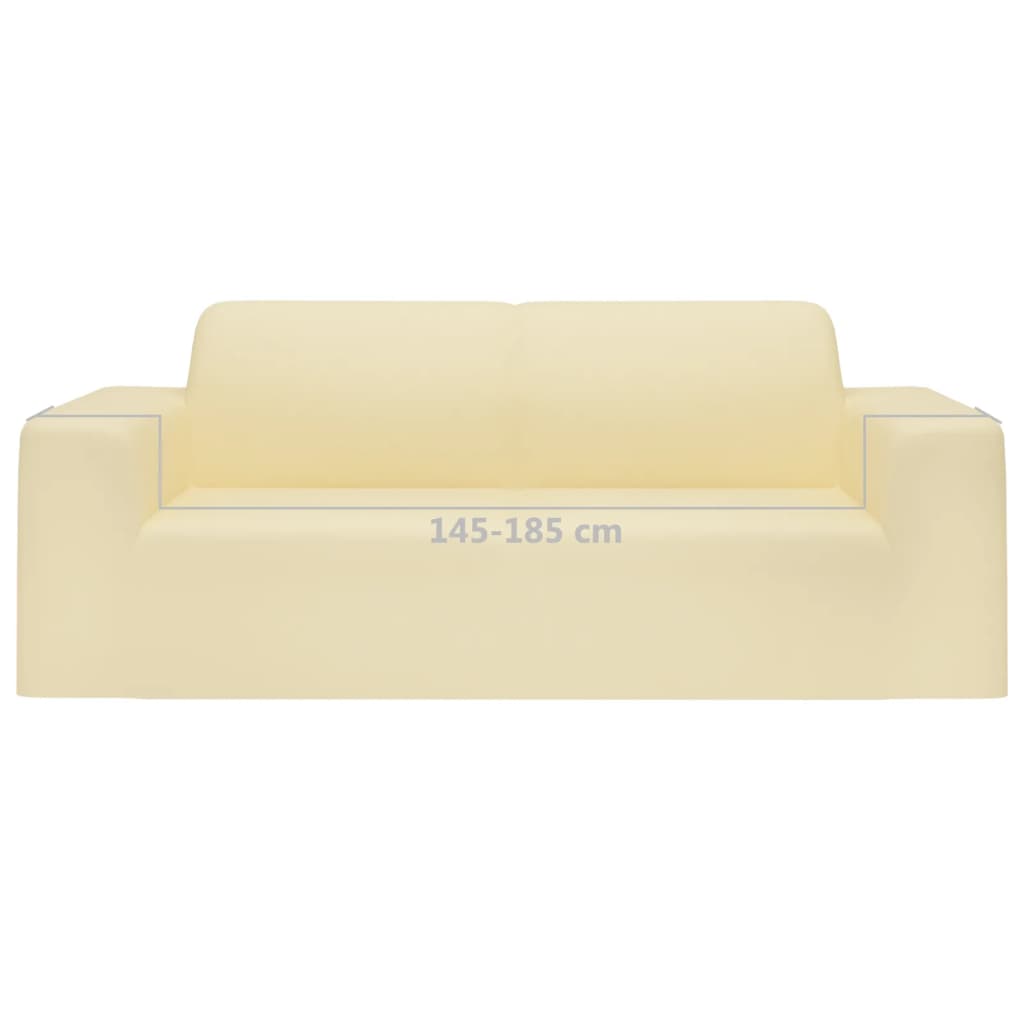 vidaXL 2-Seater Stretch Couch Slipcover Cream Polyester Jersey