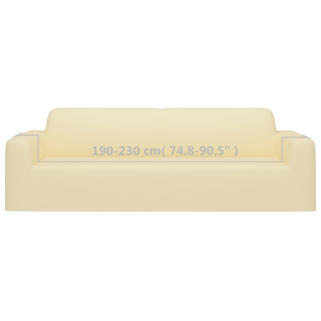 vidaXL 3-Seater Stretch Couch Slipcover Cream Polyester Jersey