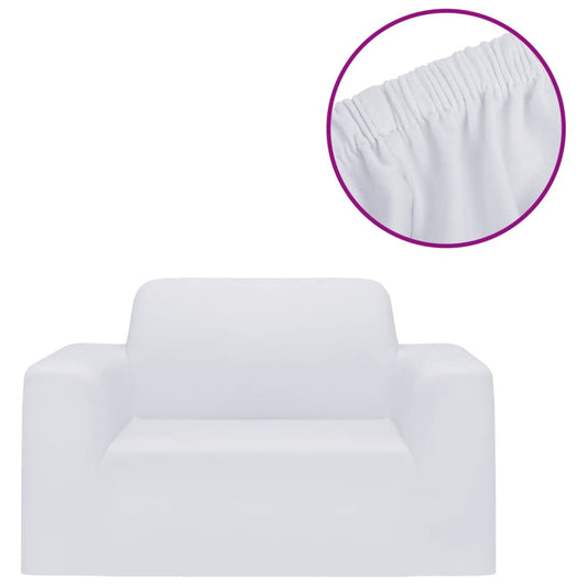 vidaXL Stretch Couch Slipcover White Polyester Jersey