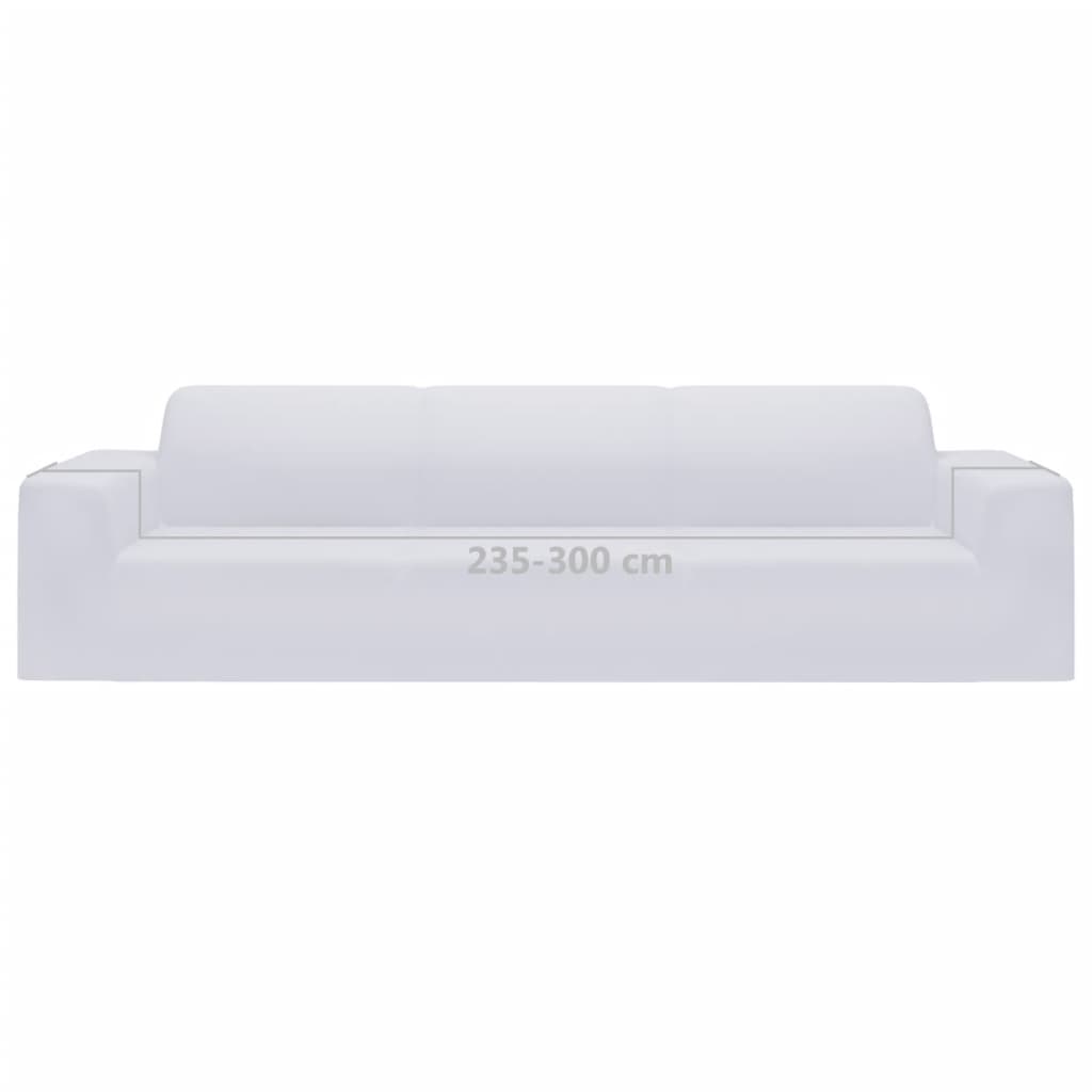 vidaXL 4-Seater Stretch Couch Slipcover White Polyester Jersey
