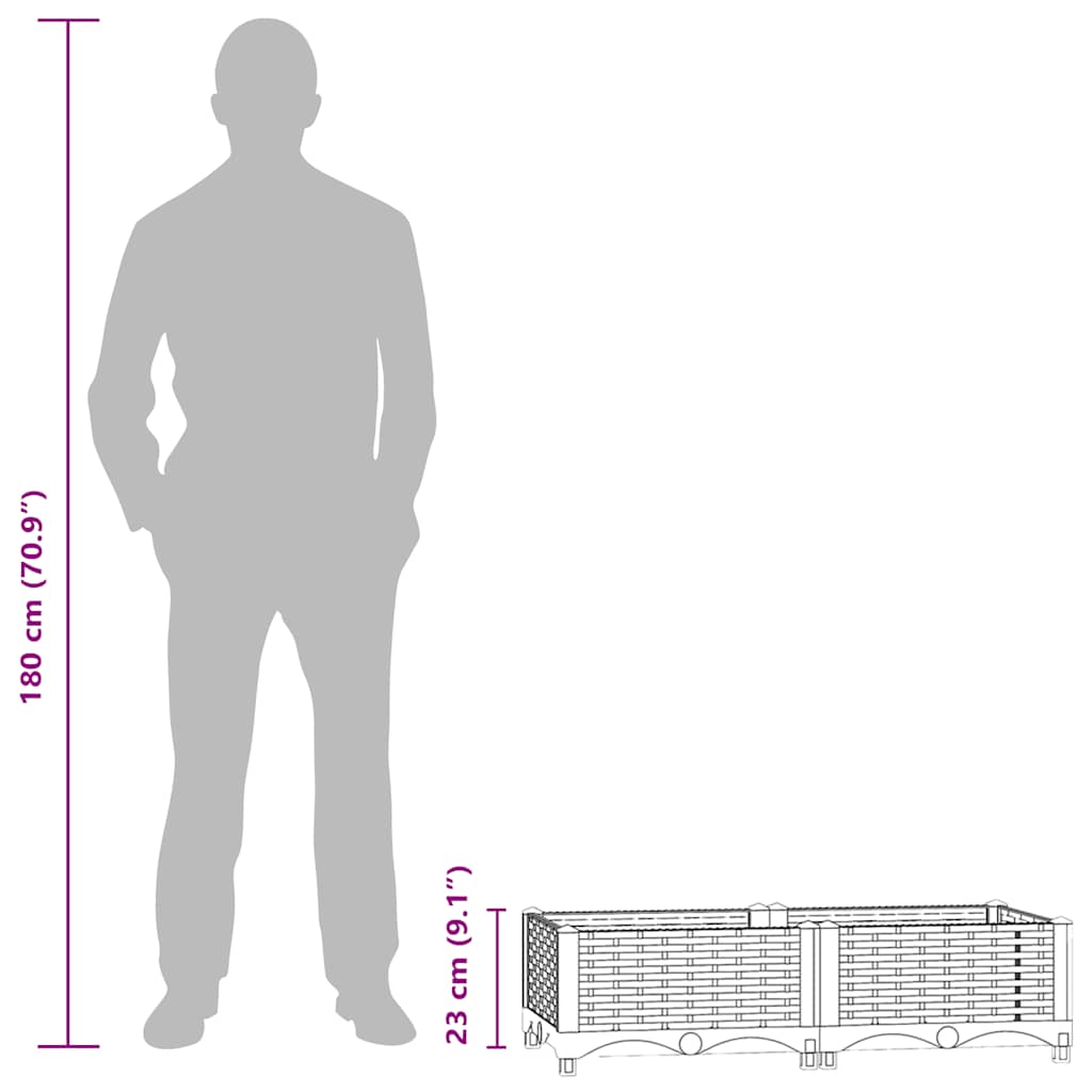 vidaXL Raised Bed 80x40x23 cm Polypropylene