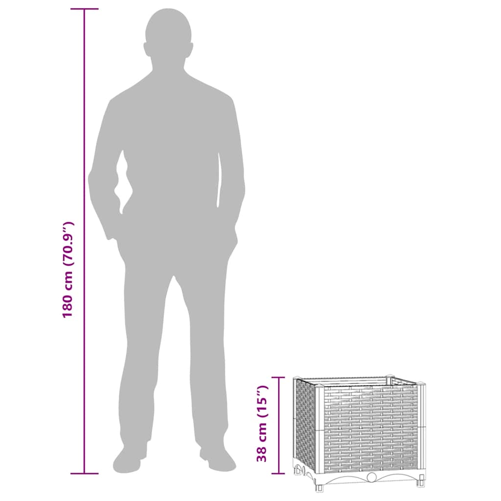 vidaXL Raised Bed 40x40x38 cm Polypropylene