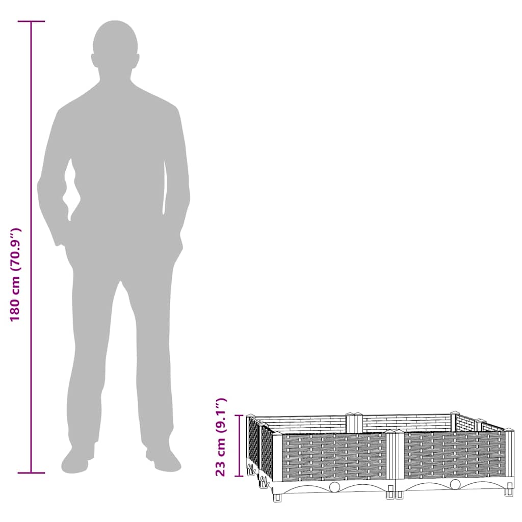 316539 vidaXL Raised Bed 80x80x23 cm Polypropylene