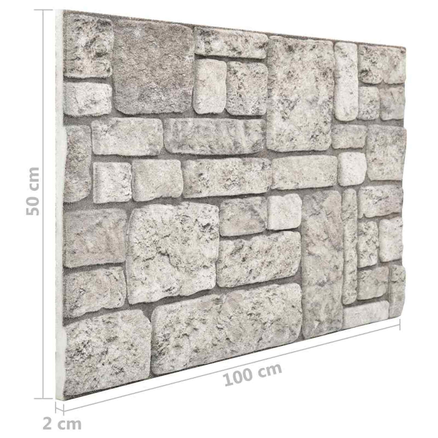 vidaXL Wall Panels 10 pcs Grey 100 x 50 cm EPS Foam