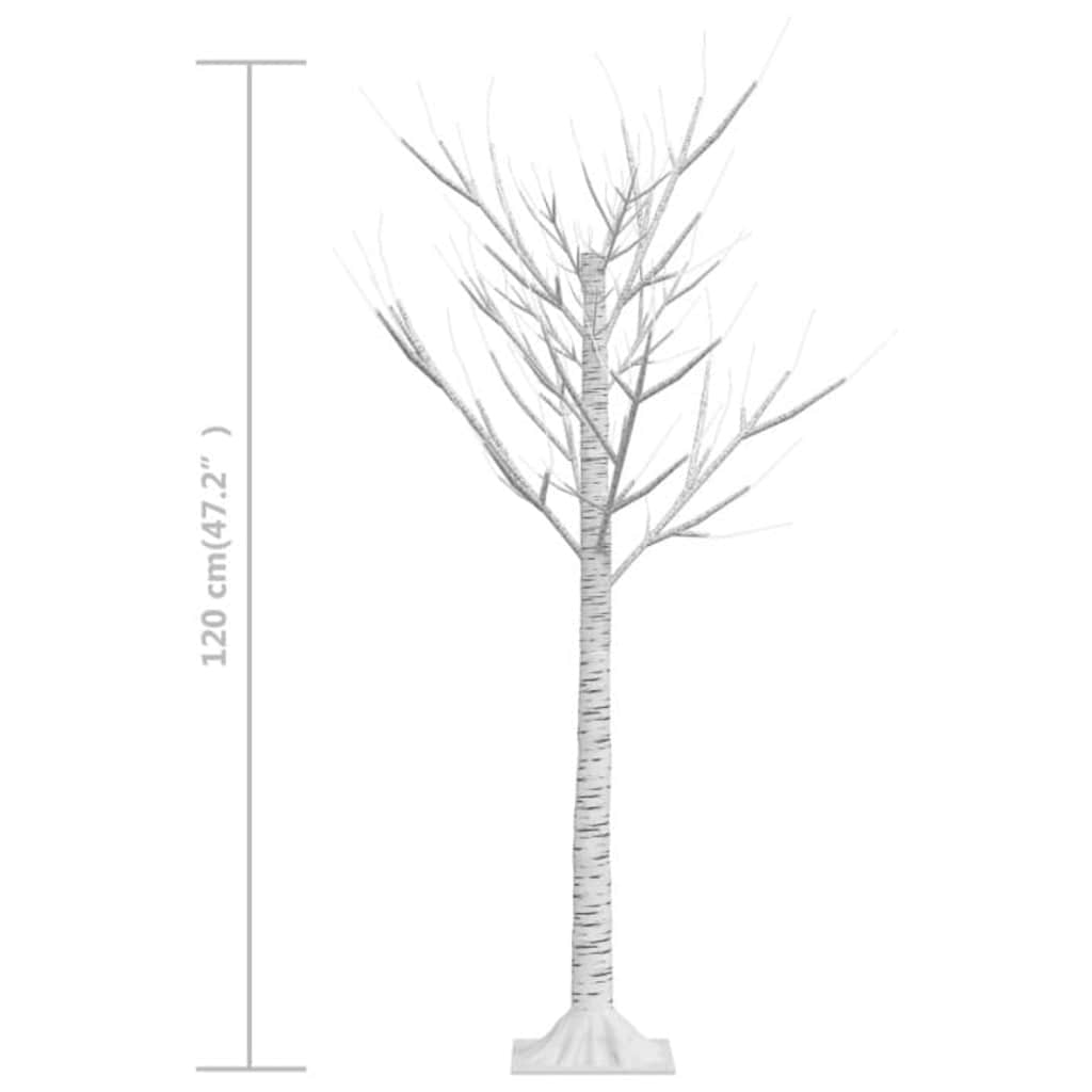 vidaXL Christmas Tree 128 LEDs 1,2 m Warm White Willow Indoor Outdoor