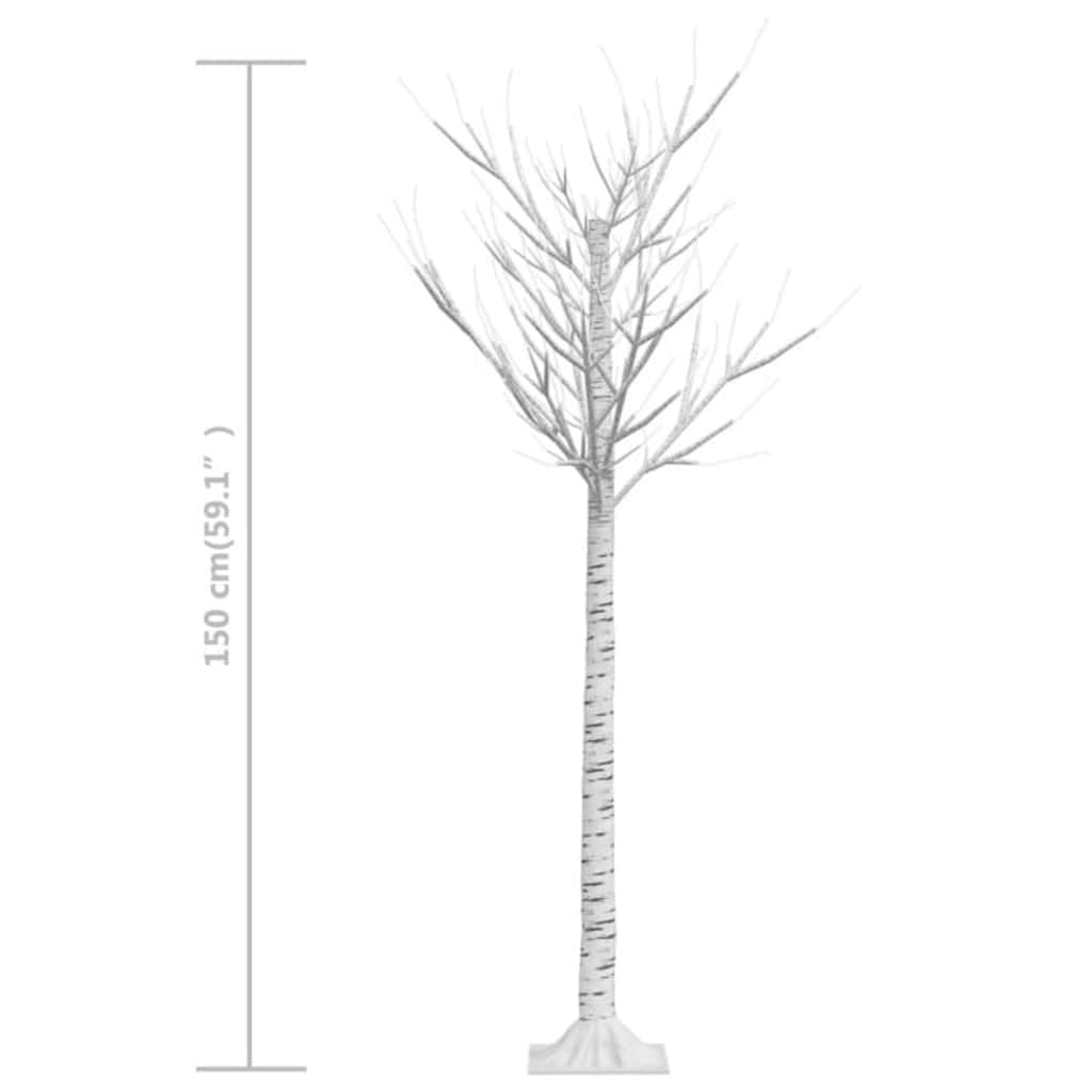 vidaXL Christmas Tree 156 LEDs 1,5 m Cold White Willow Indoor Outdoor
