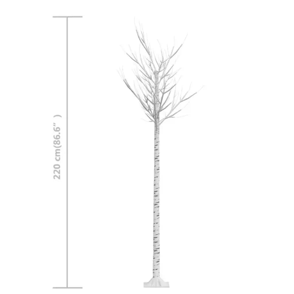 vidaXL Christmas Tree 220 LEDs 2,2 m Cold White Willow Indoor Outdoor