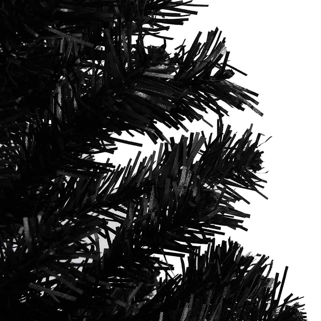 vidaXL Artificial Pre-lit Christmas Tree with Ball Set Black 240cm PVC