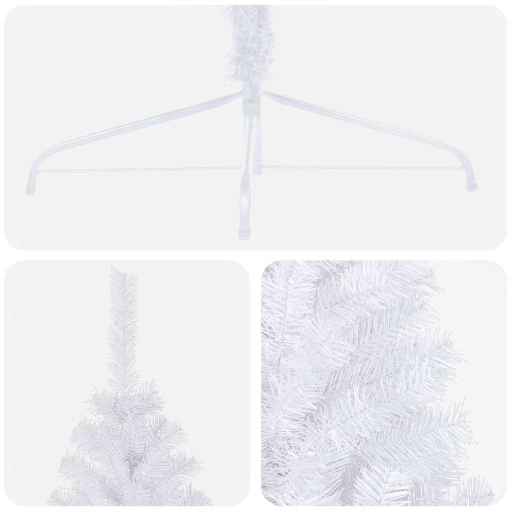 vidaXL Artificial Half Pre-lit Christmas Tree with Ball Set White 180 cm