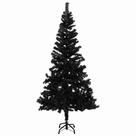 vidaXL Artificial Pre-lit Christmas Tree with Ball Set Black 150cm PVC