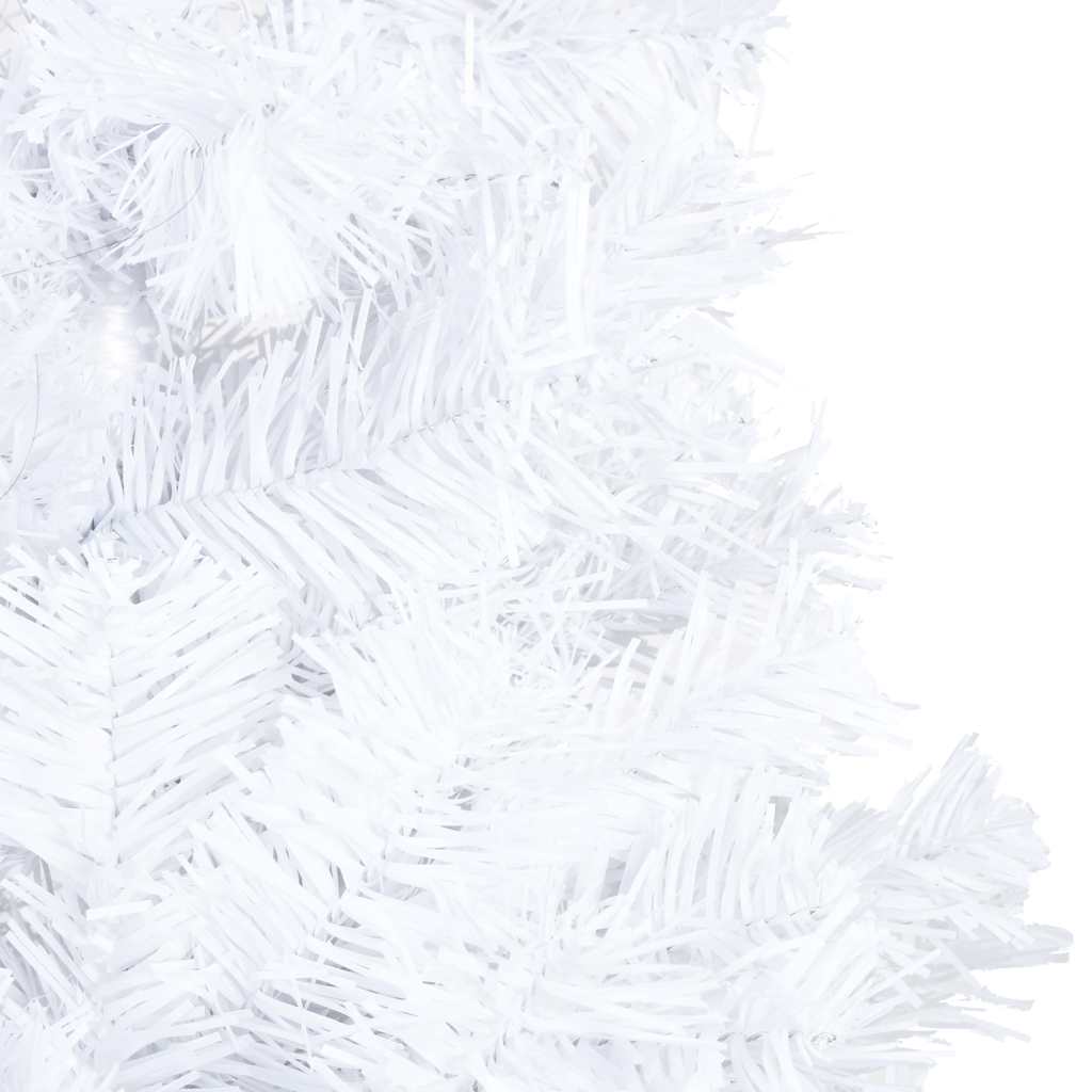 vidaXL Artificial Pre-lit Christmas Tree with Ball Set White 210 cm PVC