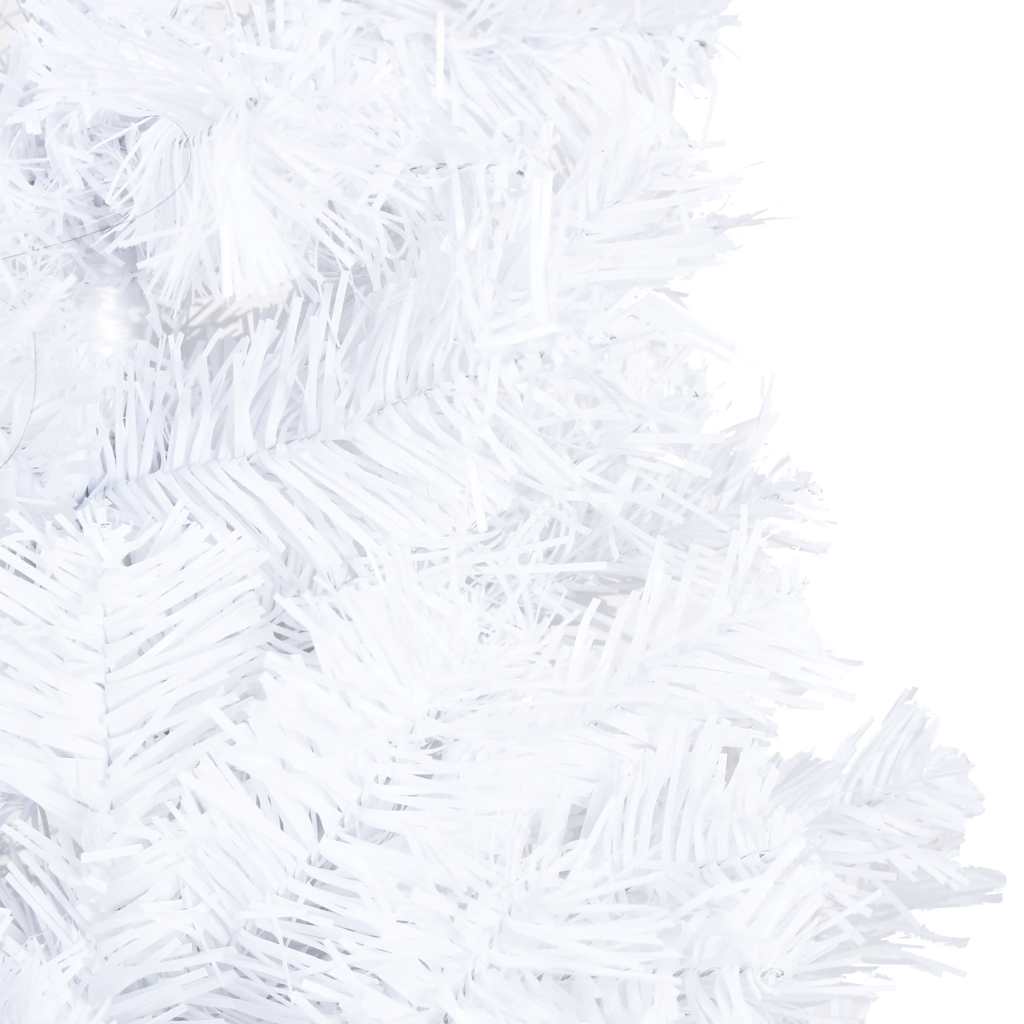vidaXL Artificial Pre-lit Christmas Tree with Ball Set White 210 cm PVC