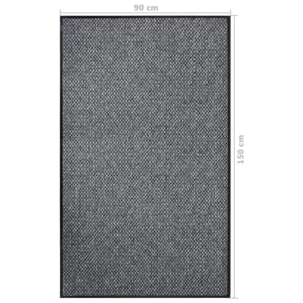 vidaXL Doormat Grey 90x150 cm