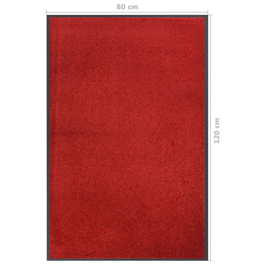 vidaXL Doormat | Red | Polypropylene | 80x120 cm | Non-slip | Doormat