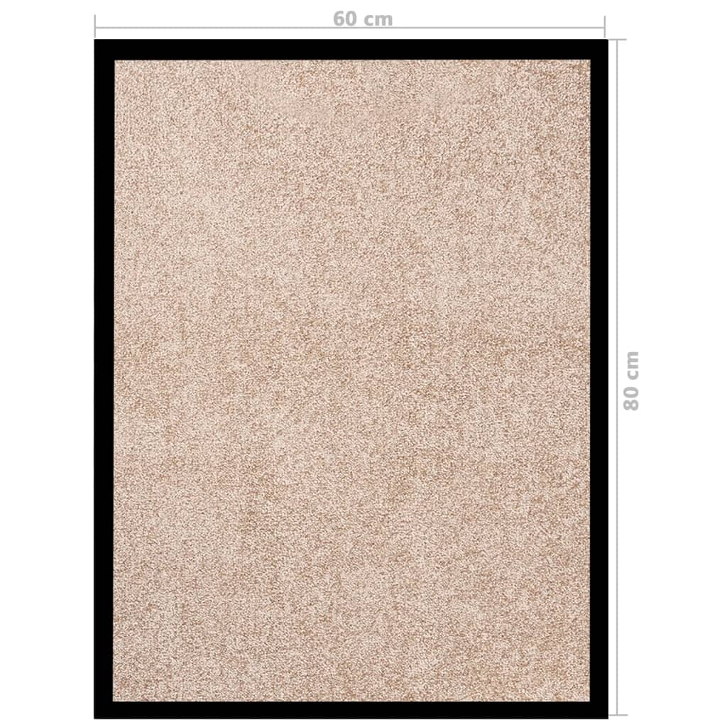 vidaXL Doormat | Beige | 100% Polypropylene twisted heatset, Vinyl | 60x80 cm