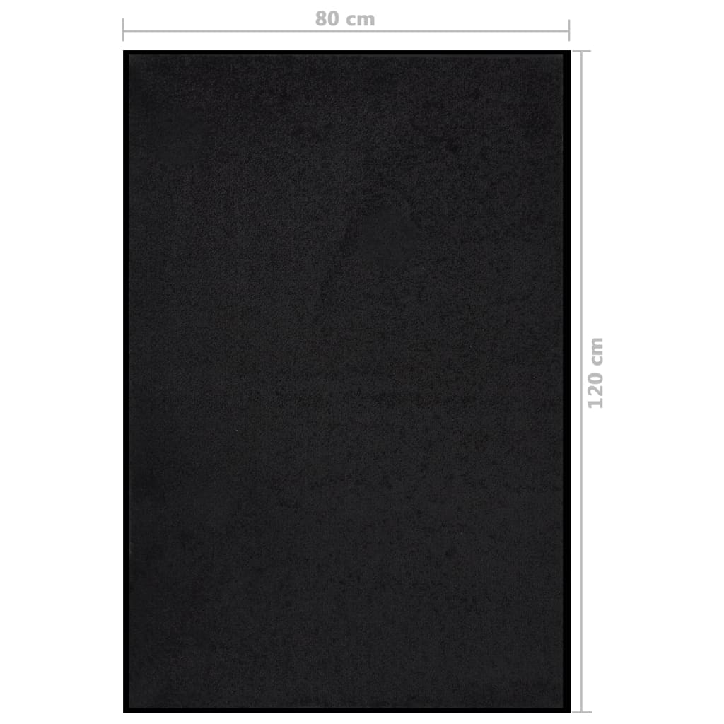 vidaXL Doormat | Black | 100% PP Twisted Heatset | 80x120 cm | Doormat