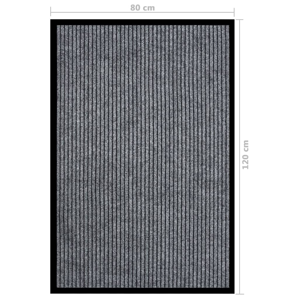 vidaXL Doormat Striped Grey 80x120 cm