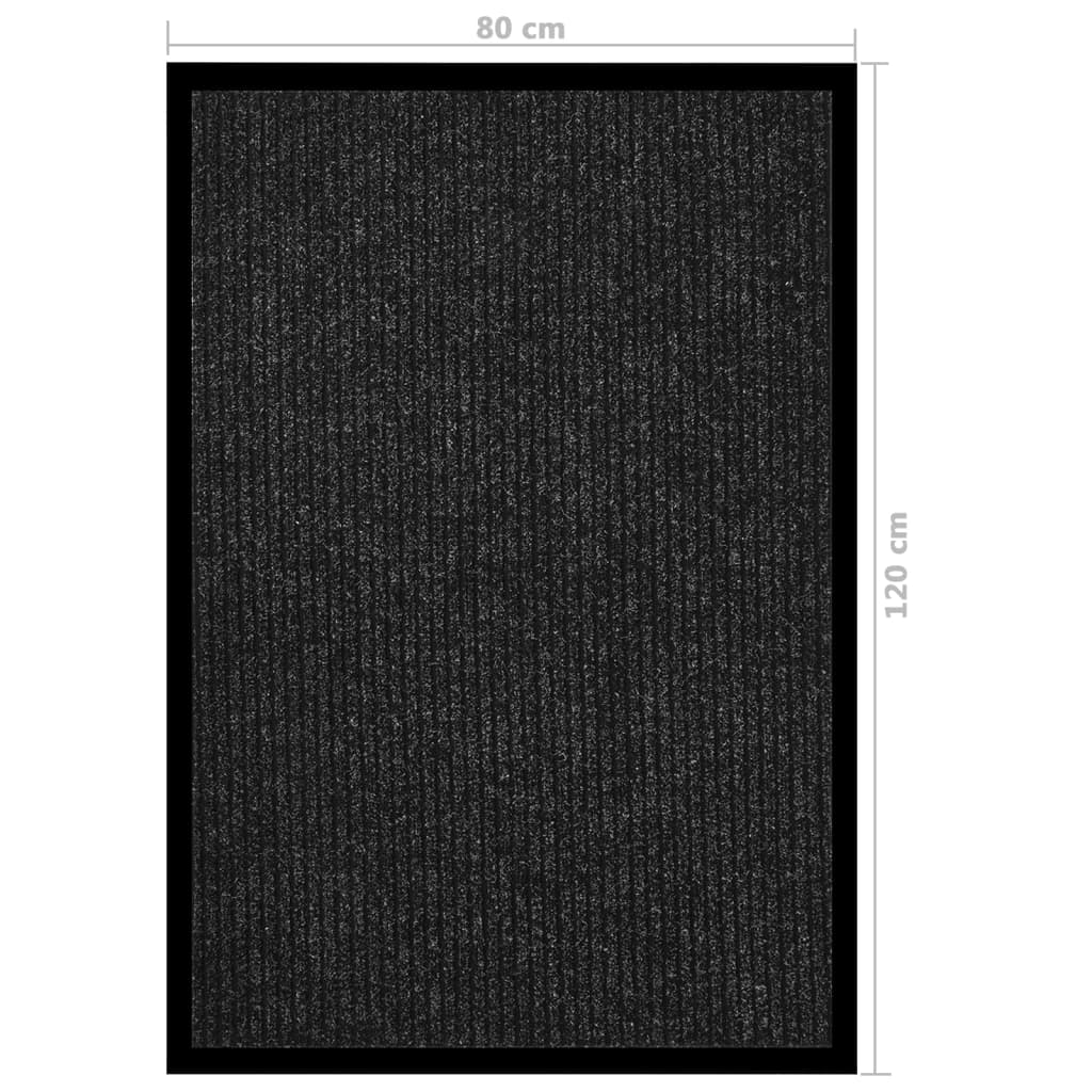 vidaXL Doormat Striped Anthracite 80x120 cm