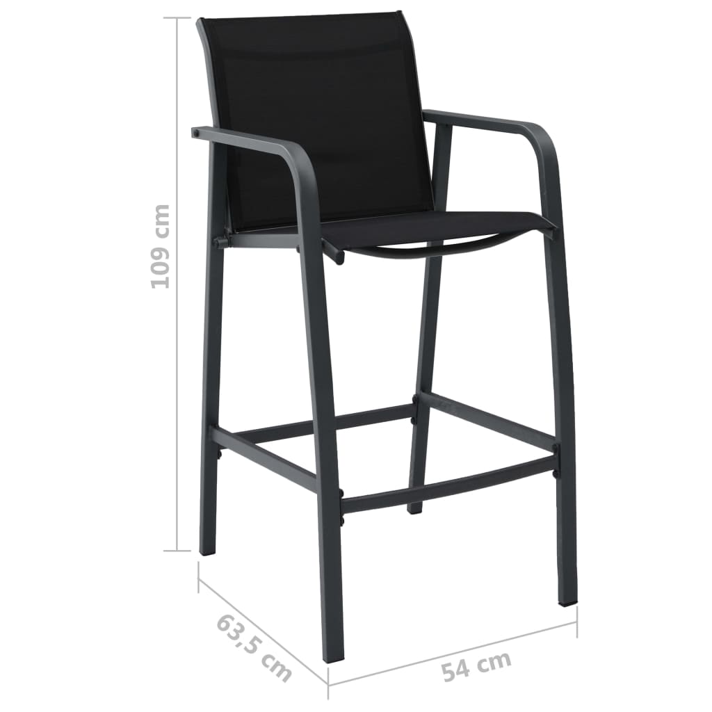 vidaXL Garden Bar Set | Black | Steel | Medium | Durable | Garden Bar Set