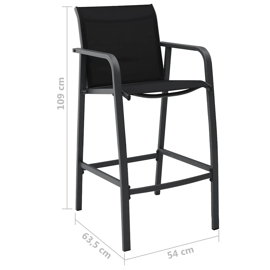 vidaXL Garden Bar Set | Black | Steel | Medium | Durable | Garden Bar Set