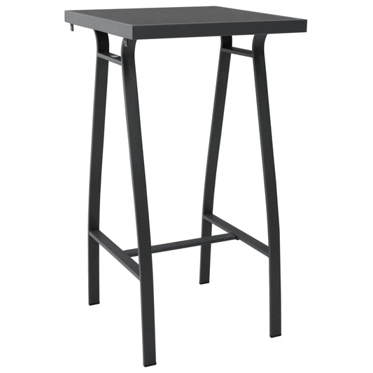 vidaXL Garden Bar Set | Black and dark grey | Tempered glass, steel, textilene