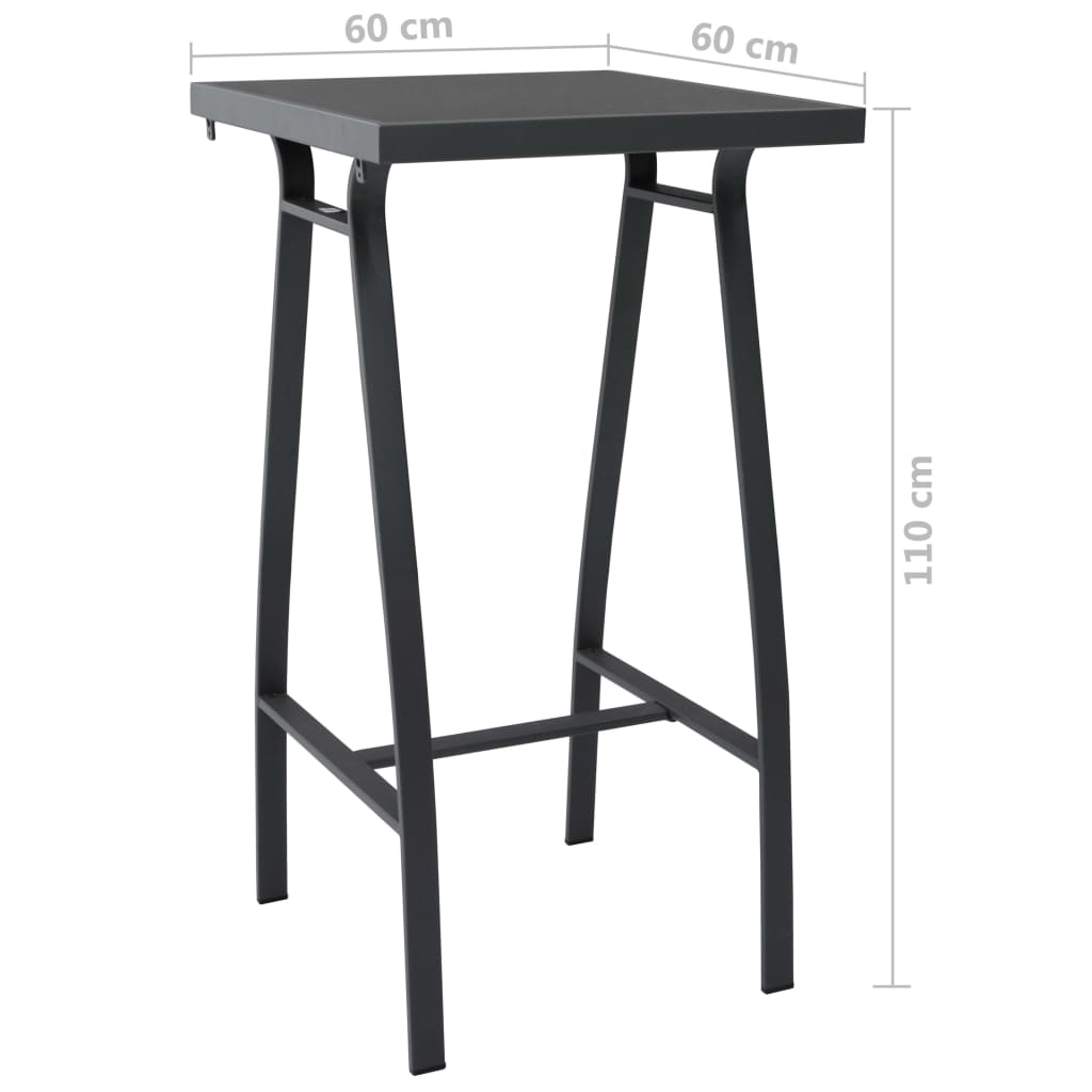 vidaXL Garden Bar Set | Black | Tempered glass | Durable | Garden Bar Set