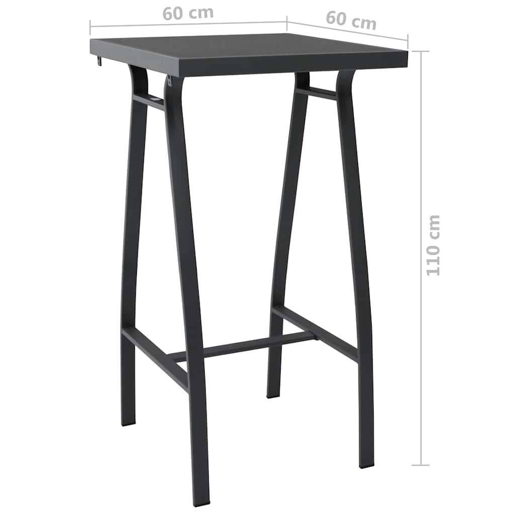 vidaXL 5 Piece Garden Bar Set Black and Grey