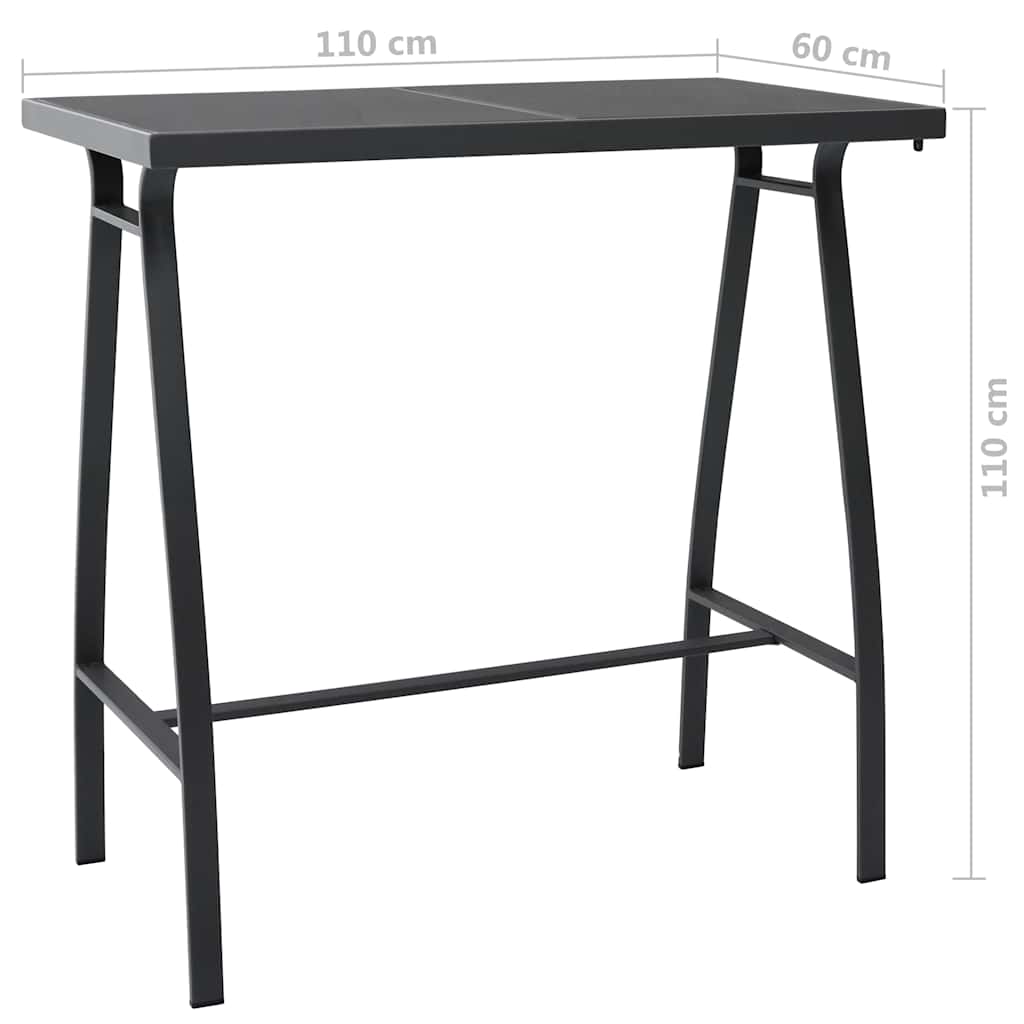 vidaXL 5 Piece Garden Bar Set Black and Grey