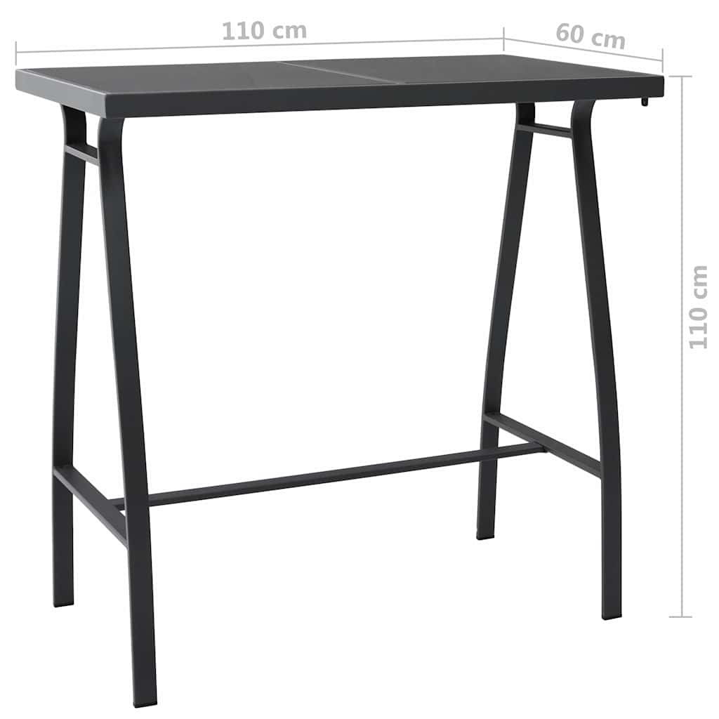 vidaXL 5 Piece Garden Bar Set Black and Grey